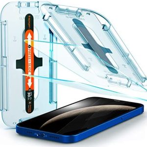 Spigen Tempered Glass Screen Protector [GlasTR EZ FIT] designed for iPhone 12 (2020) / iPhone 12 Pro (2020) [Case Friendly] - 2 Pack