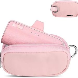CaSZLUTION Small Travel Case Compatible with iWALK Mini/iWALK LinkPod Portable Charger 3350mAh, 4500mAh, 4800mAh, 9000mAh Ultra-Compact Power Bank Carrying Case Bag, Pink (Case Only)